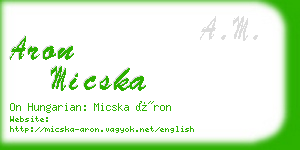 aron micska business card